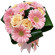 букет из кремовых роз и розовых гербер. Сальвадор