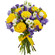 букет желтых роз и синих ирисов. Сальвадор